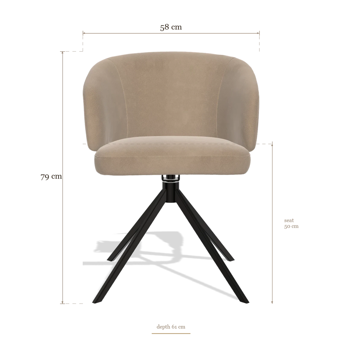 Dining Chair Elise 6612, dimensions 58 x 61 x 79 cm