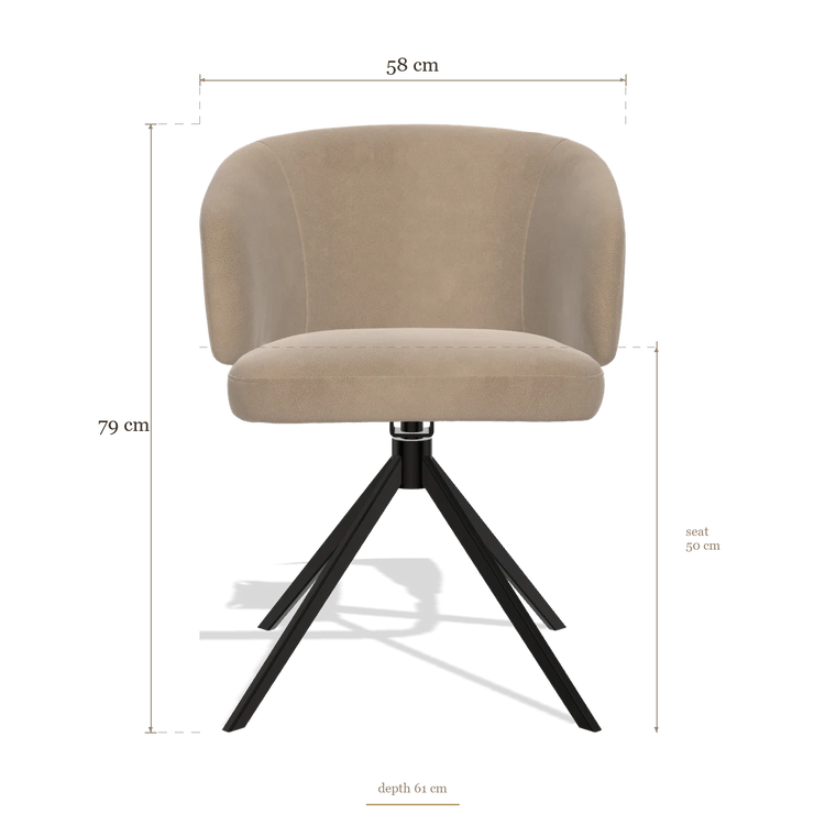 Dining Chair Elise 6612, dimensions 58 x 61 x 79 cm