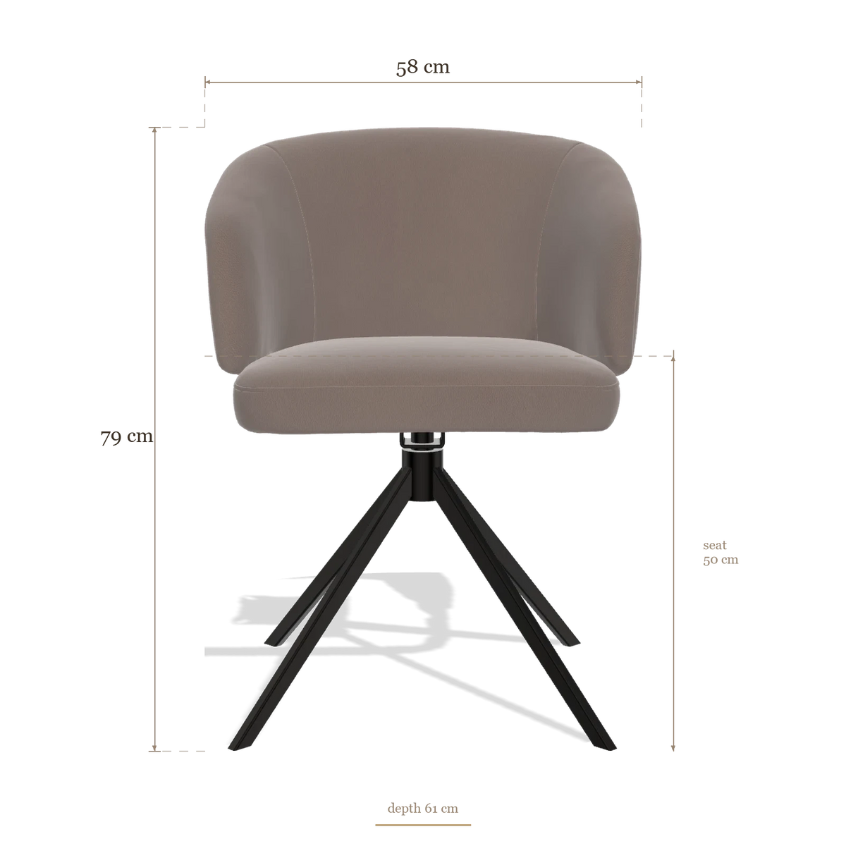 Dining Chair Elise 6612, dimensions 58 x 61 x 79 cm