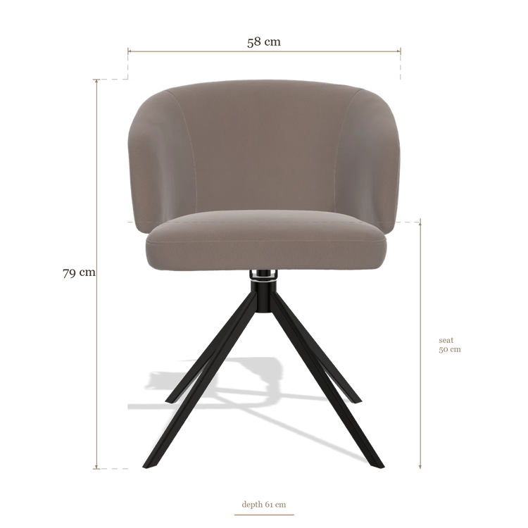 Dining Chair Elise 6612, dimensions 58 x 61 x 79 cm