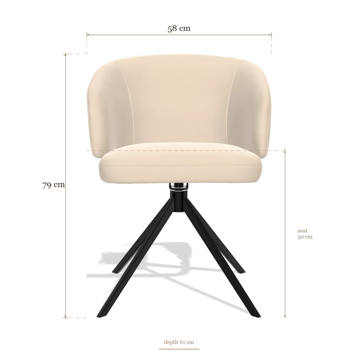 Dining Chair Elise 6612, dimensions 58 x 61 x 79 cm