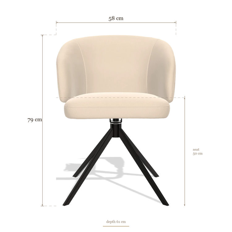 Dining Chair Elise 6612, dimensions 58 x 61 x 79 cm