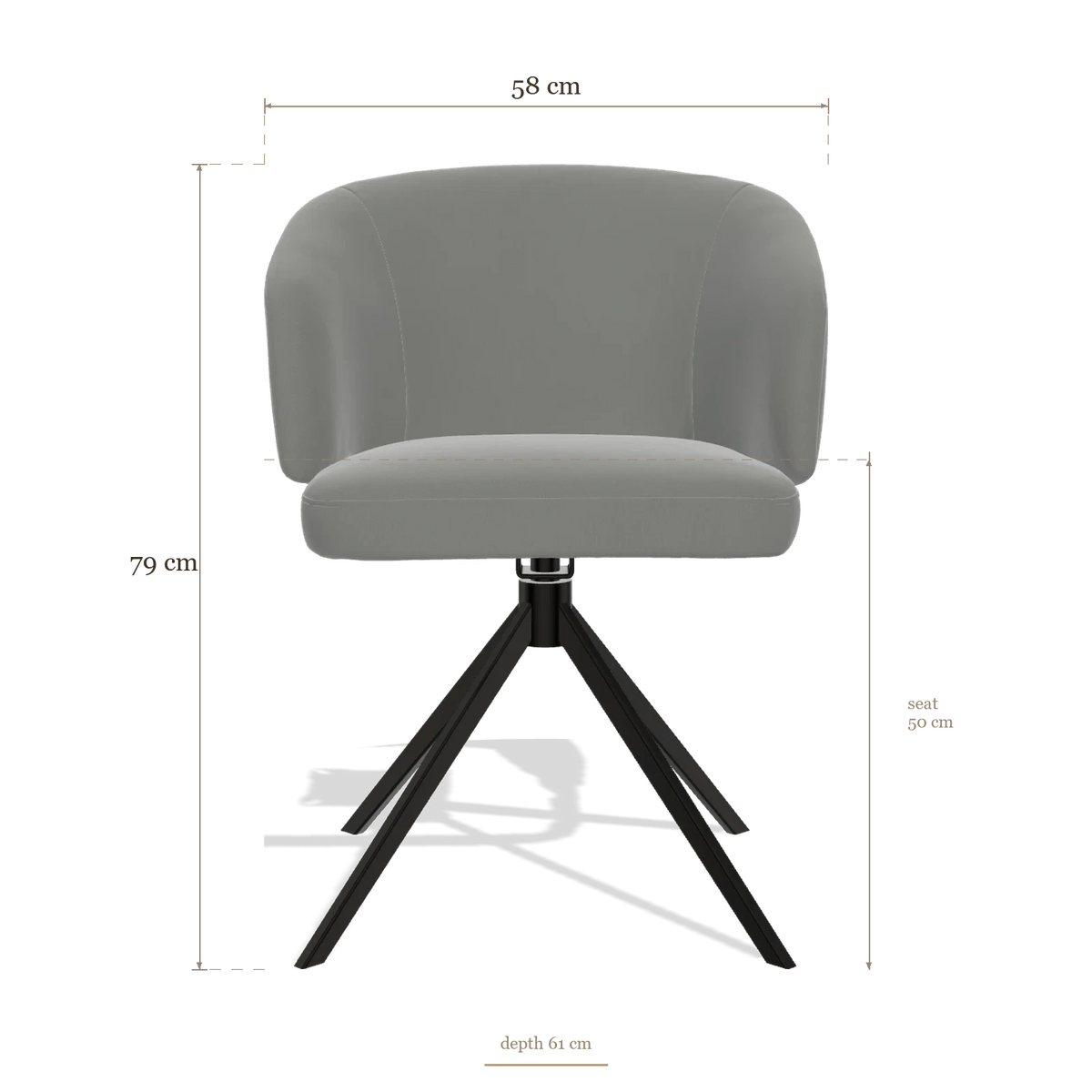 Dining Chair Elise 6612, dimensions 58 x 61 x 79 cm