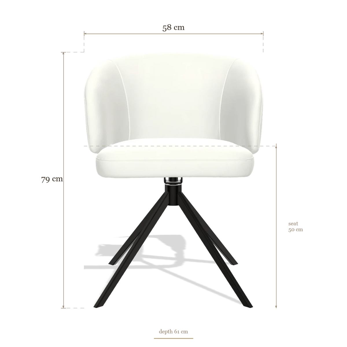 Silla de comedor Elise 6612, medidas 58 x 61 x 79 cm