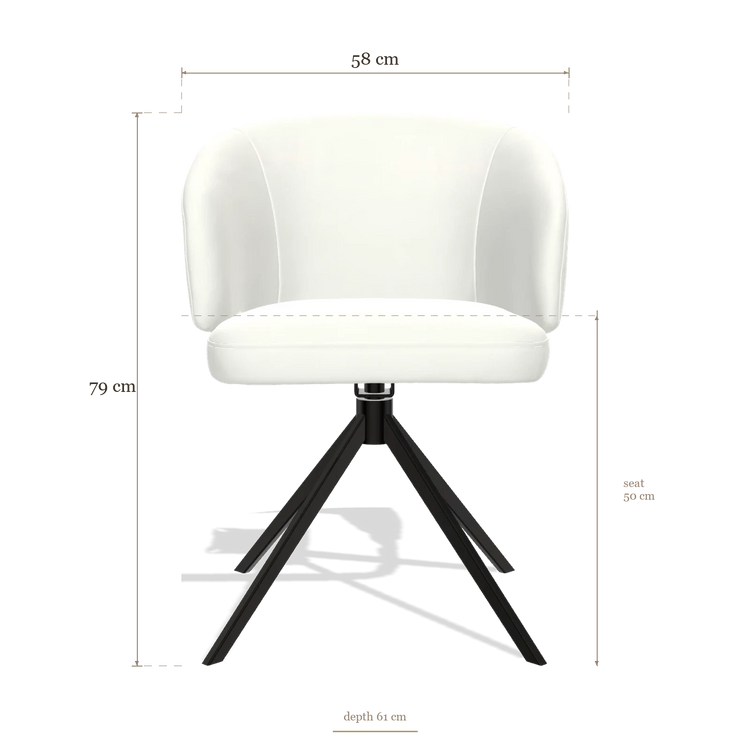 Silla de comedor Elise 6612, medidas 58 x 61 x 79 cm