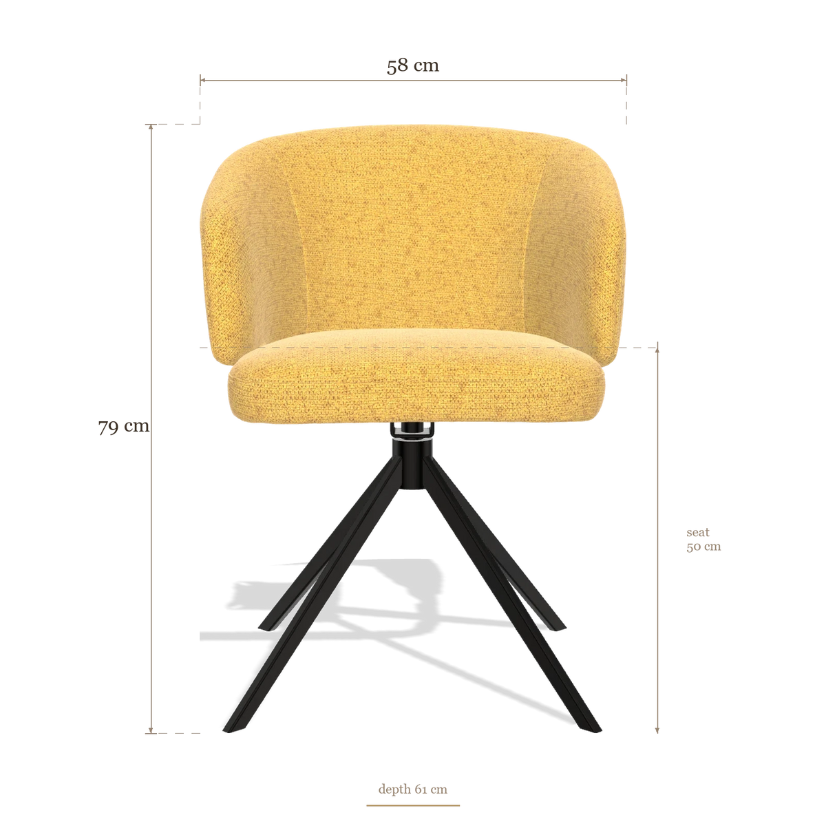 Sedia da pranzo Elise 6612, dimensioni 58 x 61 x 79 cm