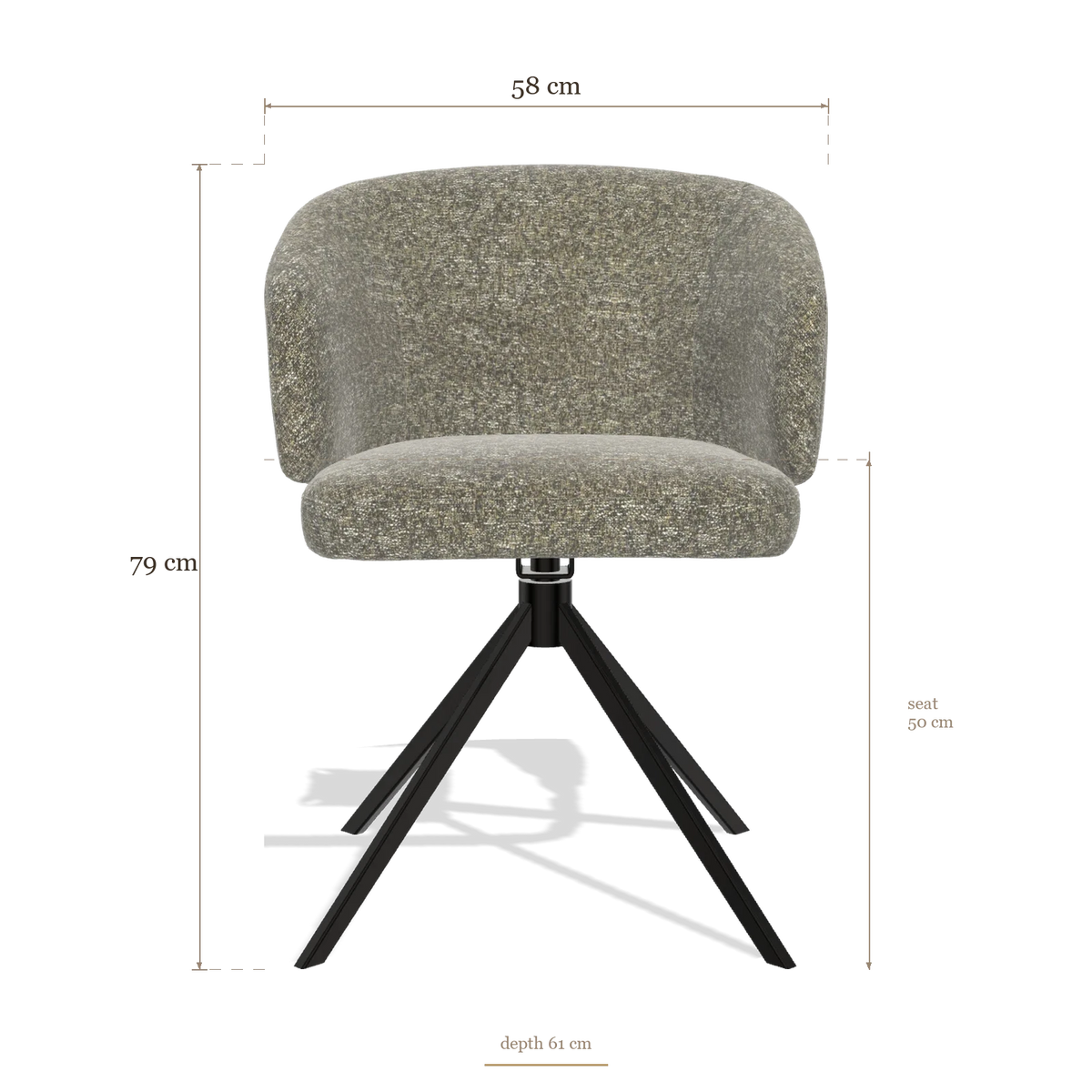 Dining Chair Elise 6612, dimensions 58 x 61 x 79 cm
