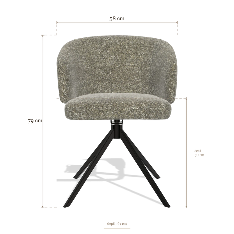Dining Chair Elise 6612, dimensions 58 x 61 x 79 cm