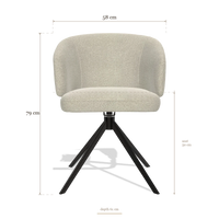Sedia da pranzo Elise 6612, dimensioni 58 x 61 x 79 cm