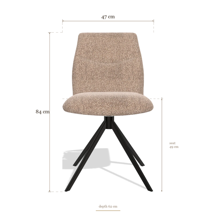 Armless Dining Chair Ferrara 6406, dimensions 47 x 62 x 84 cm