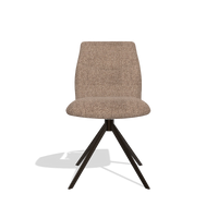 Armless Dining Chair Ferrara 6406 in Cayenne 28 fabric (taupe), espresso swivel base, front view
