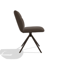 Chaise de salle à manger sans accoudoirs Ferrara 6406 en Cuir A825 (marron), pied pivotant en espresso, vue de profil