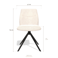 Sedia da pranzo senza braccioli Ferrara 6406, dimensioni 47 x 62 x 84 cm