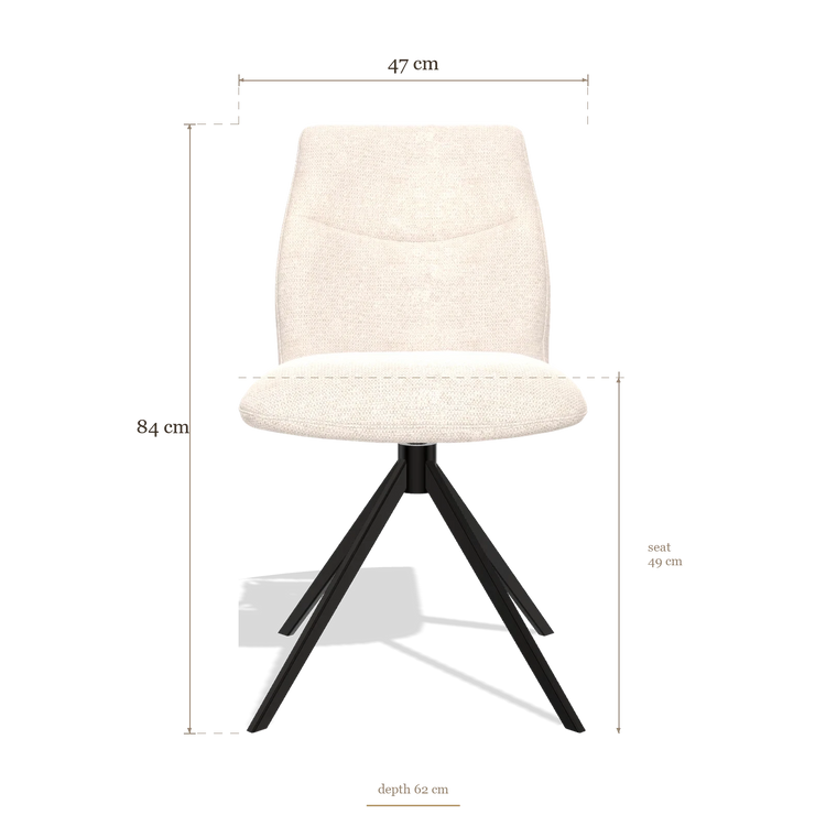 Sedia da pranzo senza braccioli Ferrara 6406, dimensioni 47 x 62 x 84 cm