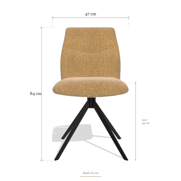 Sedia da pranzo senza braccioli Ferrara 6406, dimensioni 47 x 62 x 84 cm