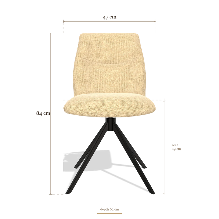 Armless Dining Chair Ferrara 6406, dimensions 47 x 62 x 84 cm