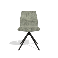 Silla de comedor sin reposabrazos Ferrara 6406 en tela Venga 156 (topo), base giratoria en negro, vista frontal