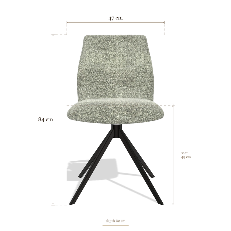 Silla de comedor sin reposabrazos Ferrara 6406, medidas 47 x 62 x 84 cm