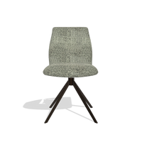 Silla de comedor sin reposabrazos Ferrara 6406 en tela Venga 156 (topo), base giratoria en espresso, vista frontal