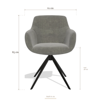 Chaise de salle à manger avec accoudoirs Ferrara 6406, dimensions 61 x 61 x 85 cm