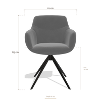 Sedia da pranzo con braccioli Ferrara 6406, dimensioni 61 x 61 x 85 cm