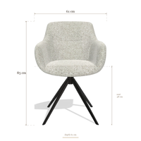 Sedia da pranzo con braccioli Ferrara 6406, dimensioni 61 x 61 x 85 cm
