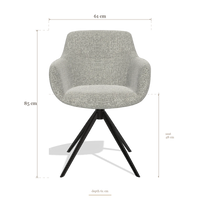 Sedia da pranzo con braccioli Ferrara 6406, dimensioni 61 x 61 x 85 cm