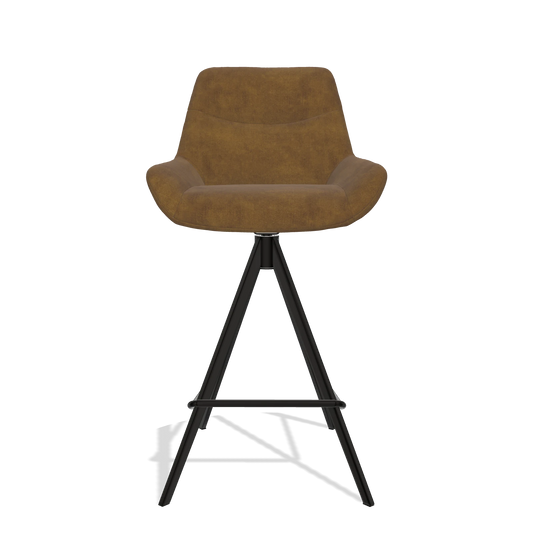 Barhocker Ferrara 6458 in Stoff Adore 132 (Braun), Beine in Schwarz, Vorderansicht