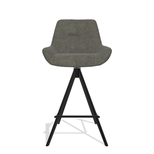 Barhocker Ferrara 6458 in Stoff Adore 156 (Dunkelgrau), Beine in Schwarz, Vorderansicht