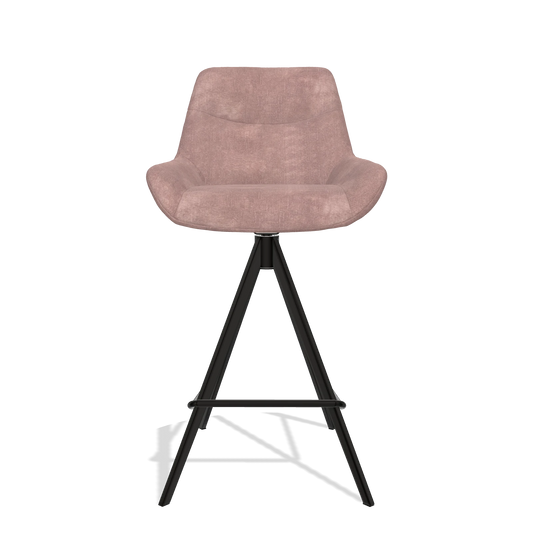 Barhocker Ferrara 6458 in Stoff Adore 200 (Taupe), Beine in Schwarz, Vorderansicht