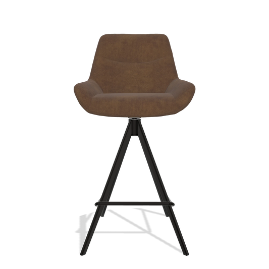 Barhocker Ferrara 6458 in Stoff Adore 28 (Schokobraun), Beine in Schwarz, Vorderansicht