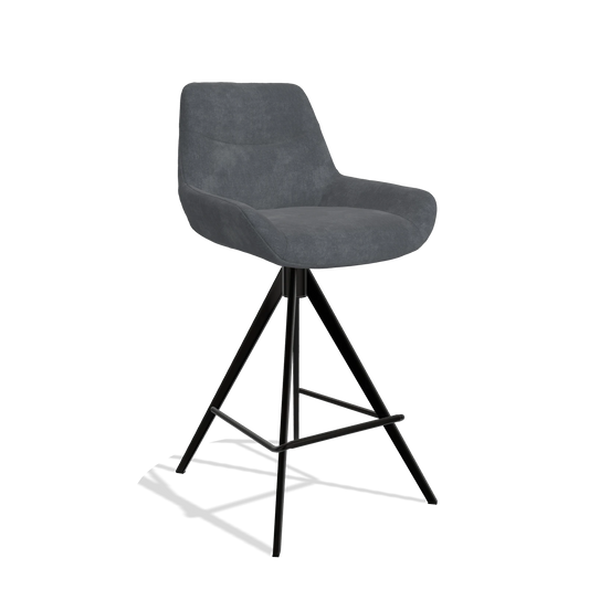 Barhocker Ferrara 6458 in Stoff Adore 56 (Anthrazit), Beine in Schwarz, Schrägansicht