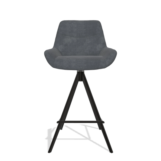 Barhocker Ferrara 6458 in Stoff Adore 56 (Anthrazit), Beine in Schwarz, Vorderansicht