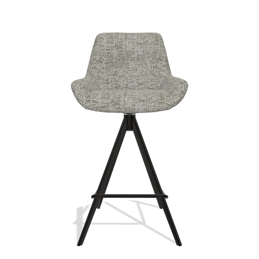 Barhocker Ferrara 6458 in Stoff Be Fine 120 (Grau), Beine in Schwarz, Vorderansicht
