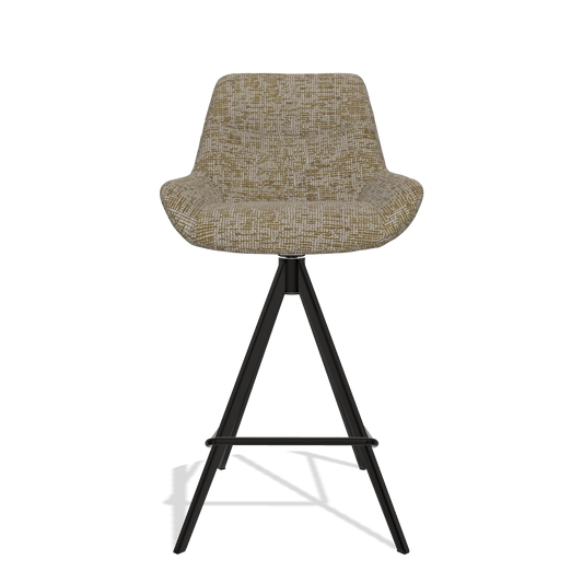 Barhocker Ferrara 6458 in Stoff Be Fine 25 (Taupe), Beine in Schwarz, Vorderansicht