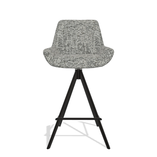 Barhocker Ferrara 6458 in Stoff Be Fine 45 (Taupe), Beine in Schwarz, Vorderansicht