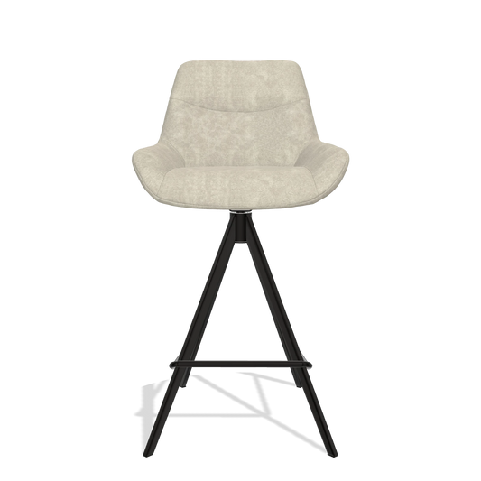 Barhocker Ferrara 6458 in Stoff Bull 84 (Sand), Beine in Schwarz, Vorderansicht