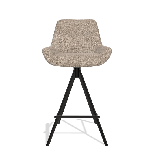 Barhocker Ferrara 6458 in Stoff Cayenne 15 (Taupe), Beine in Schwarz, Vorderansicht