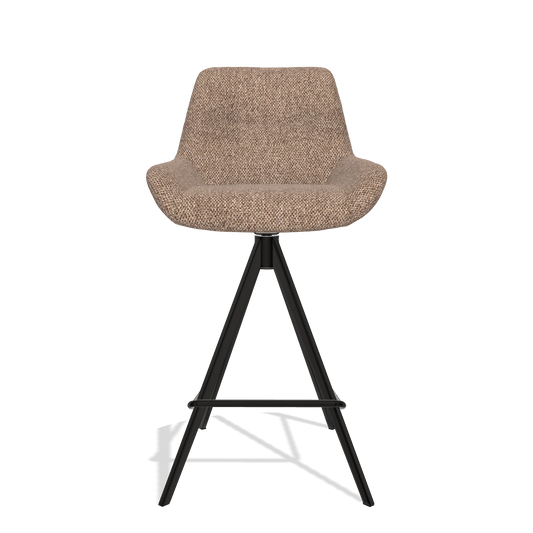 Barhocker Ferrara 6458 in Stoff Cayenne 28 (Taupe), Beine in Schwarz, Vorderansicht
