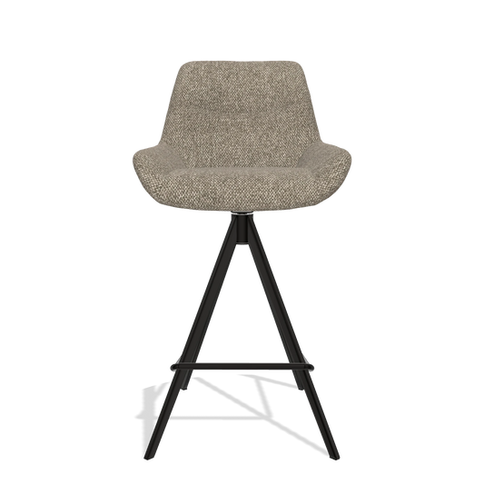 Barhocker Ferrara 6458 in Stoff Cayenne 55 (Taupe), Beine in Schwarz, Vorderansicht