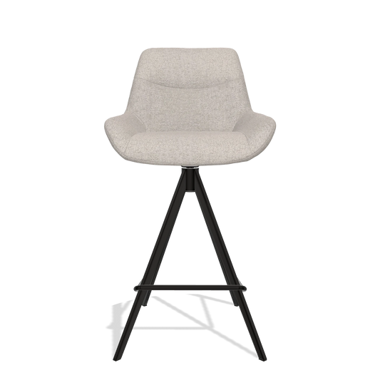 Barhocker Ferrara 6458 in Stoff Glory 196 (Altrosa), Beine in Schwarz, Vorderansicht