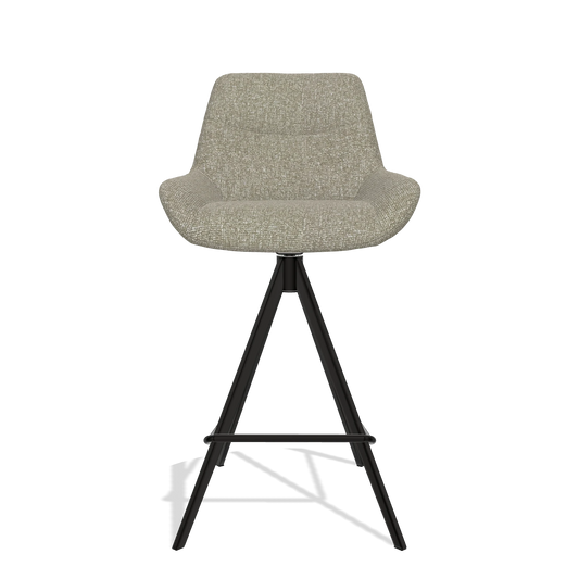 Barhocker Ferrara 6458 in Stoff Lodge 05 (Taupe), Beine in Schwarz, Vorderansicht