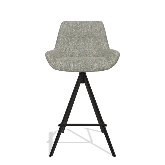Barhocker Ferrara 6458 in Stoff Lodge 84 (Taupe), Beine in Schwarz, Vorderansicht
