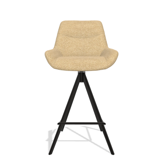 Barhocker Ferrara 6458 in Stoff Mito 170 (Beige), Beine in Schwarz, Vorderansicht