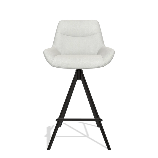 Barhocker Ferrara 6458 in Stoff Niagara 901 (Hellgrau), Beine in Schwarz, Vorderansicht
