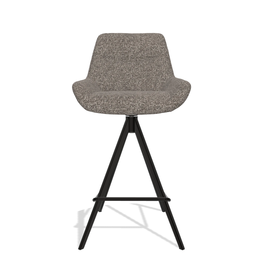 Barhocker Ferrara 6458 in Stoff Oasis 108 (Dunkelgrau), Beine in Schwarz, Vorderansicht