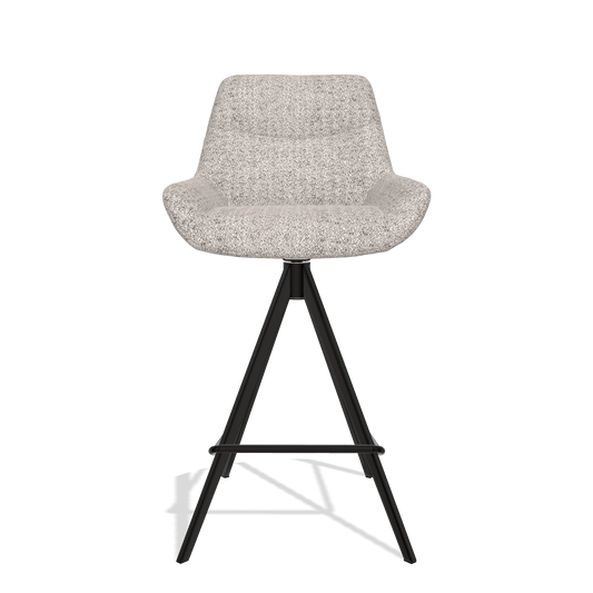 Barhocker Ferrara 6458 in Stoff Oasis 91 (Greige), Beine in Schwarz, Vorderansicht
