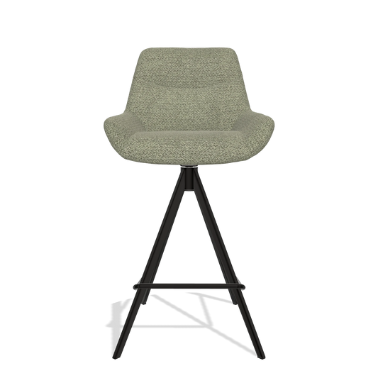 Barhocker Ferrara 6458 in Stoff Rhythm 206 (Taupe), Beine in Schwarz, Vorderansicht