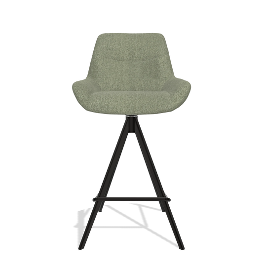 Barhocker Ferrara 6458 in Stoff San Remo 500 (Taupe), Beine in Schwarz, Vorderansicht
