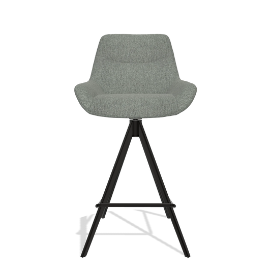 Barhocker Ferrara 6458 in Stoff San Remo 502 (Taupe), Beine in Schwarz, Vorderansicht